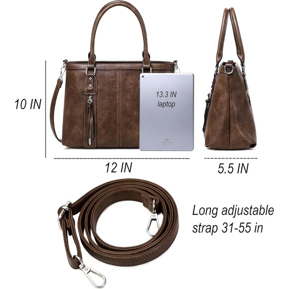 Women Purse Vegan Leather Hobo Crossbody Tote Shoulder Bag Large - Picture 3 of 6